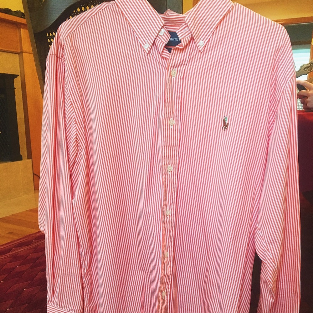 👍🏻Ralph Lauren Orange and White Button Down